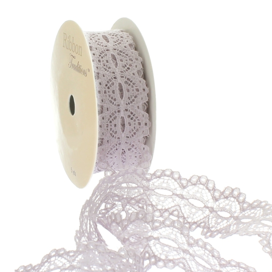 Taupe 7/8" Ribbon Hole French Lace Trim