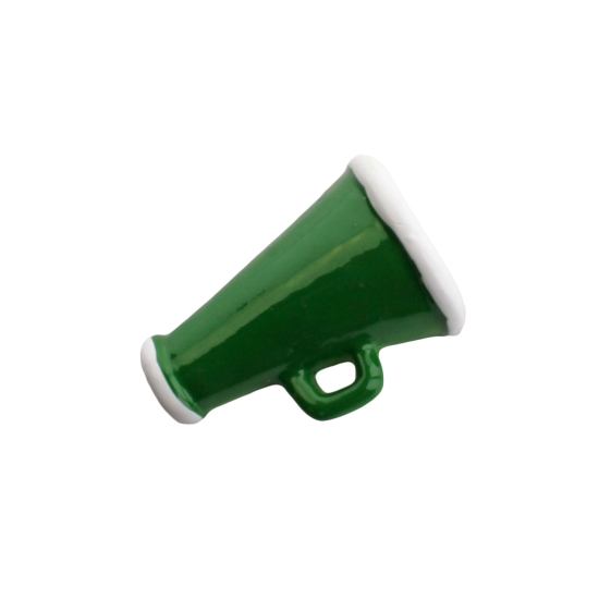 Emerald Green Cheer Megaphone Flatback Craft Embellishment