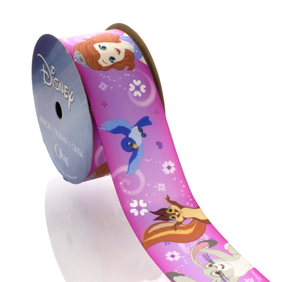 1.5" Disney Sofia the First Animal Friends Lavender Satin Ribbon