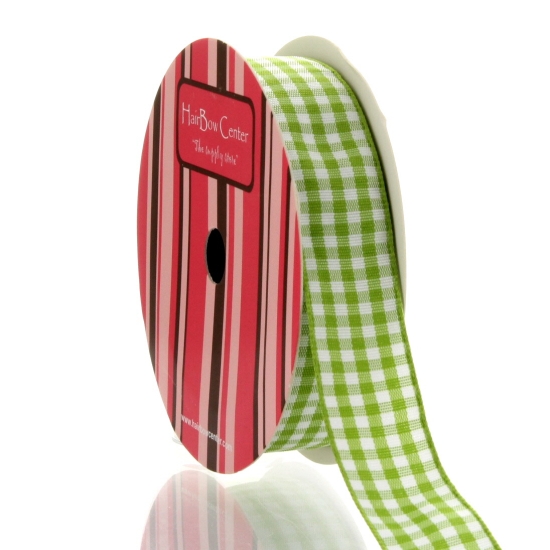 Apple Green Gingham Plaid Ribbon