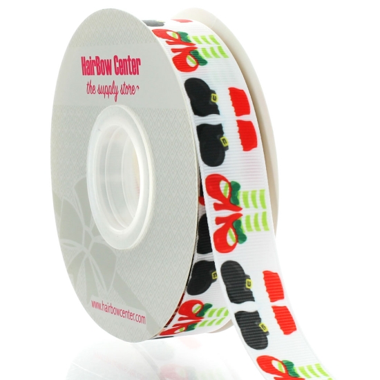 7/8" Santa Feet Grosgrain Ribbon