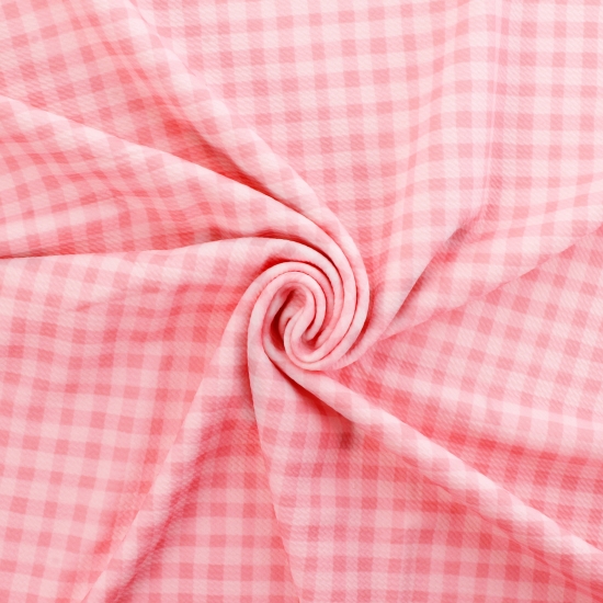 Pink Gingham Plaid Bullet Fabric