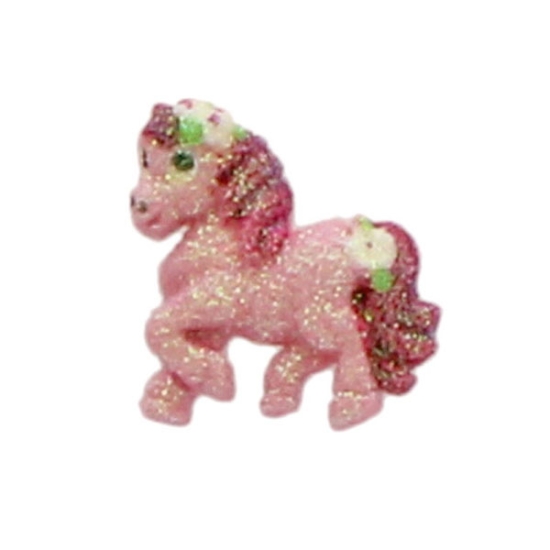 Pink Sparkle Pony Flatback Craft Embellishment