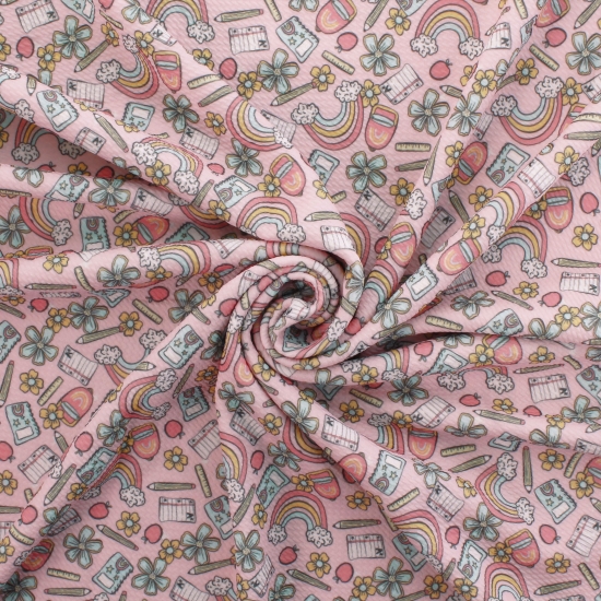 Pastel Back to School Bullet Fabric