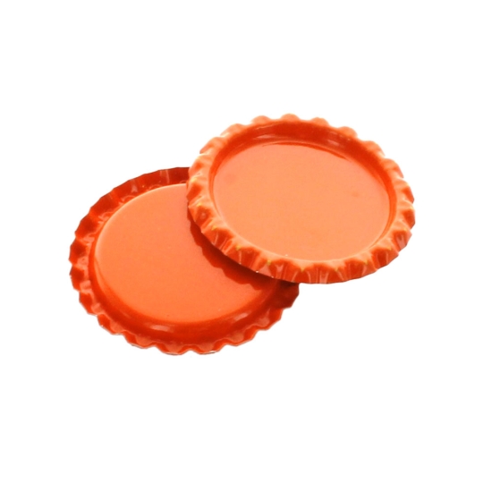 Craft Orange Flattened Bottle Caps