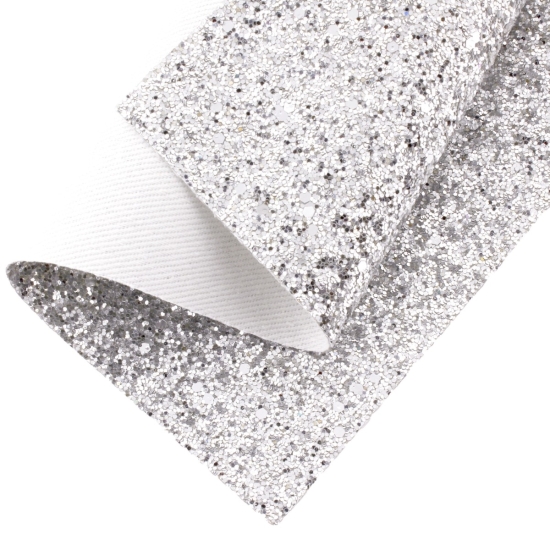 Chunky Glitter Canvas Sheets Silver