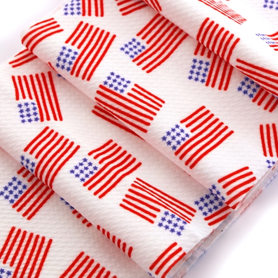 Patriotic July 4th Usa Flags Rwb Printed Liverpool Textured Bullet 