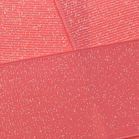 Coral Pink Dazzle Glitter Grosgrain Ribbon 210