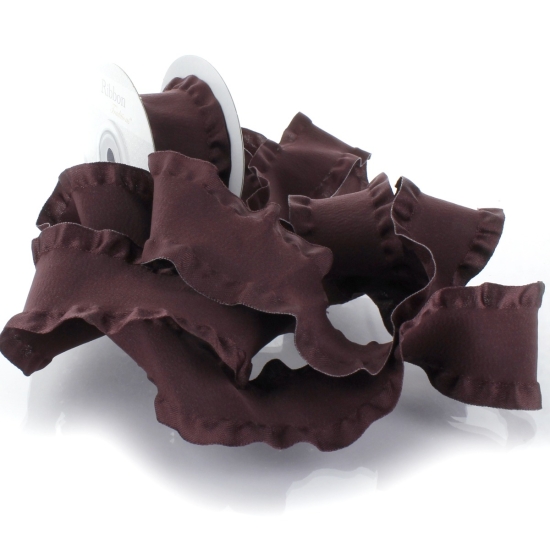 Burgundy Satin Double Ruffle Ribbon