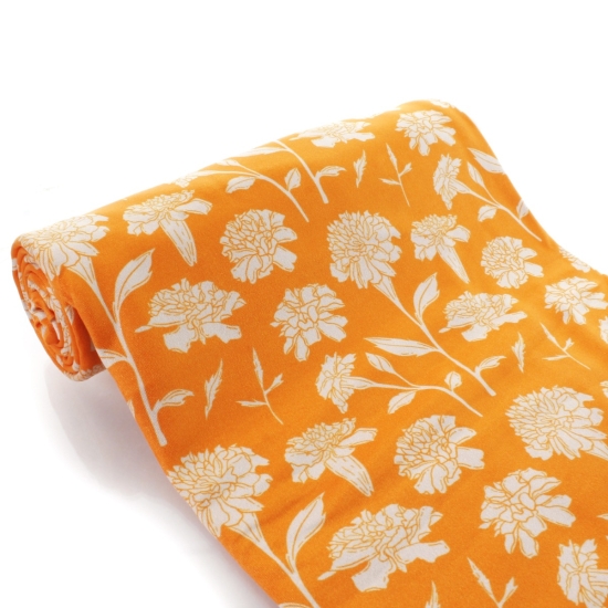 Golden Yellow Floral DBP Fabric