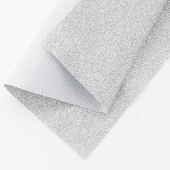 Fine Glitter Fabric Sheet Light Silver