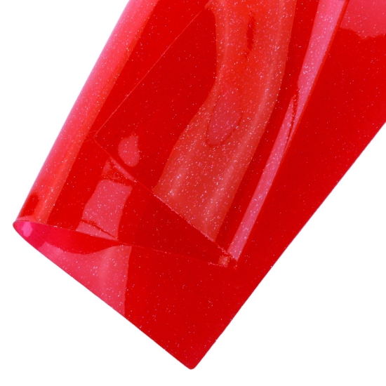 Glitter Transparent Jelly Sheets Red