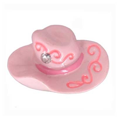 Pink Cowgirl Hat Flatback Craft Embellishment