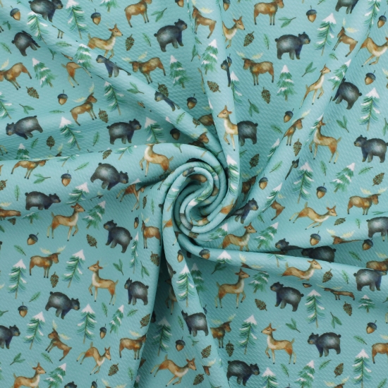 Winter Woodland Animals Bullet Fabric