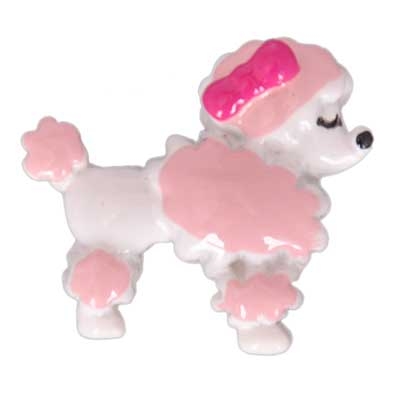 Pink French Poodles Flatback Craft Resin Embellishments Hand-Painted ...