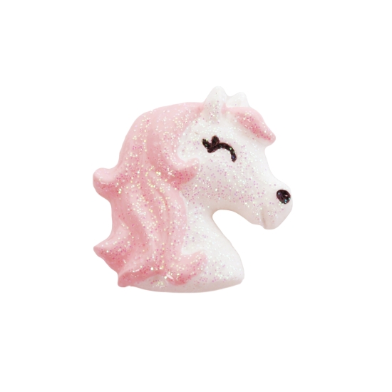White Sparkle Pony Flatback Craft Embellishment