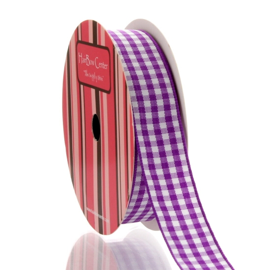 Purple Gingham Plaid Ribbon