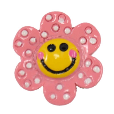 Pink Happy Daisy Flatback Craft Embellishment