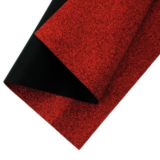 Fine Glitter Fabric Sheet Red