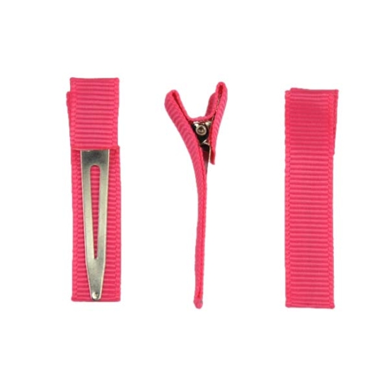 Ribbon-Lined Single Prong Alligator Hair Clips