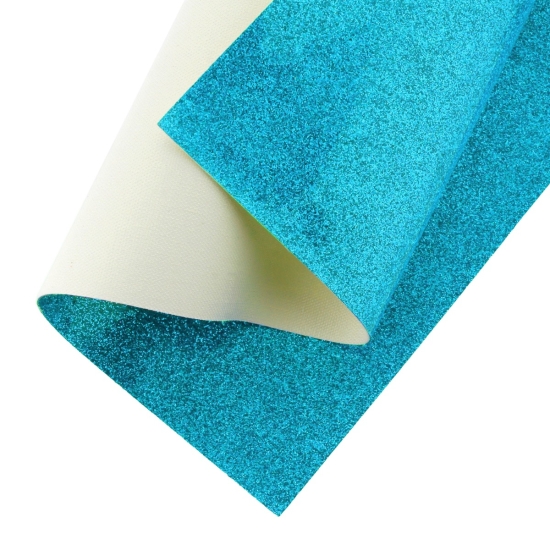 Fine Glitter High Gloss Jelly Canvas Sheets Turquoise