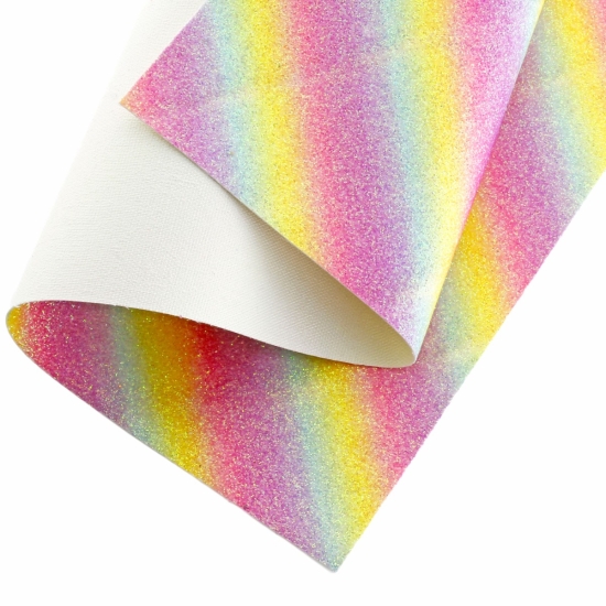 Ombre Stripe Fine Glitter Canvas Sheet Diagonal Pastel 