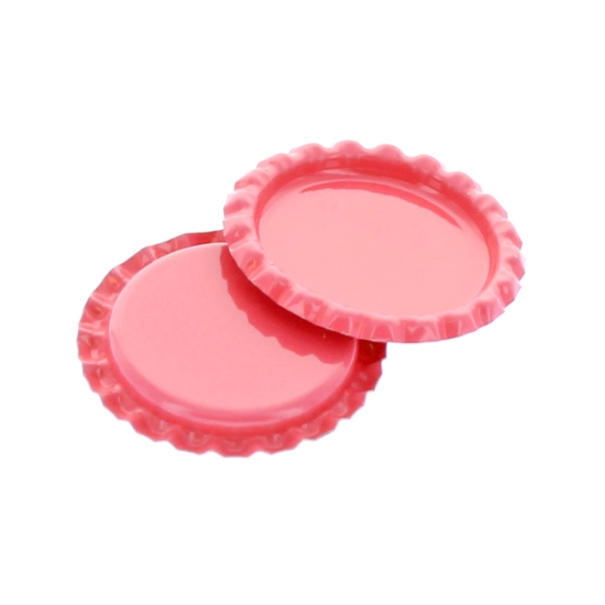 Craft Bubblegum Pink Flattened Bottle Caps