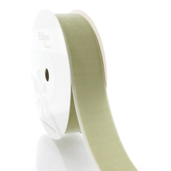 Rustic Sage Green Velvet Ribbon