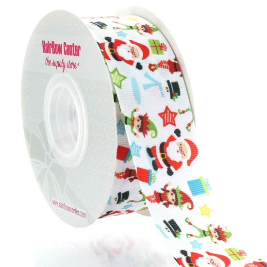 1.5" Santa and Elves Grosgrain Ribbon