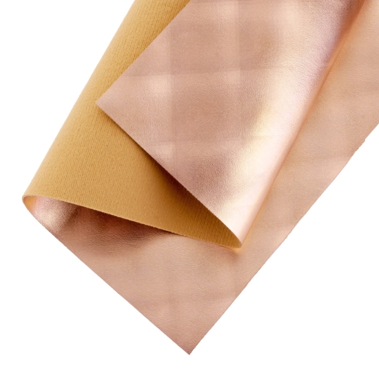 Holographic Luster Faux Leather Felt Sheets Champagne