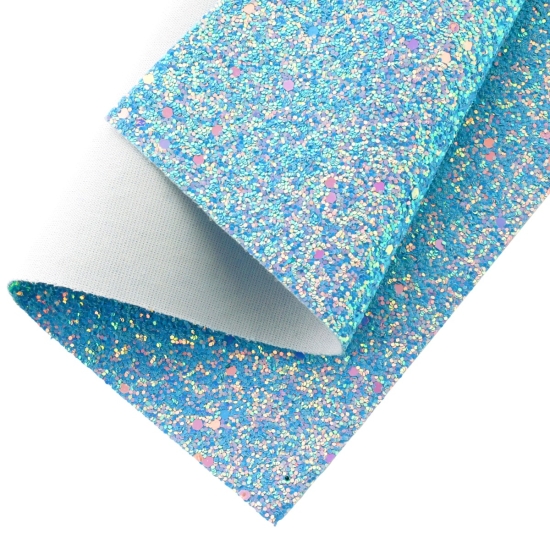 Chunky Glitter Fabric Sheets Iridescent Ocean Blue