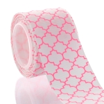 1.5" Pink Quatrefoil Grosgrain Ribbon