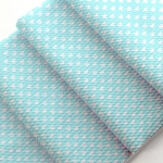 Aqua White Hearts Bullet Fabric