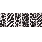 2 1/2" Wired Ribbon Glitter Zebra Animal Print