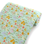 Aqua Wildflower Mix Floral Bullet Fabric