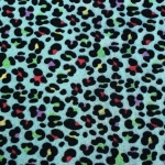 Rainbow Leopard Fine Glitter Canvas Sheet Aqua 