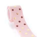 1.5" Pink Blush/Gold Foil Dots Grosgrain Ribbon