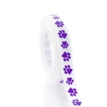 3/8" Purple Paw Grosgrain Ribbon