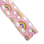 Rainbow Chunky Glitter Canvas Sheet Pink