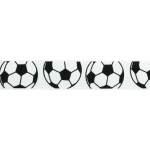 7/8" Soccer Ball Grosgrain Ribbon