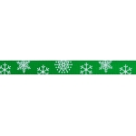3/8" Emerald Snowflake Grosgrain Ribbon