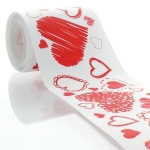 3" Red Construction Hearts Grosgrain Ribbon