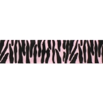 7/8" Pearl Pink/Black Zebra Grosgrain Ribbon