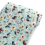 Floral Wild Horses Bullet Fabric
