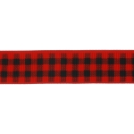 7/8" Red/Black Buffalo Plaid Grosgrain Ribbon