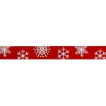 3/8" Red Snowflake Grosgrain Ribbon