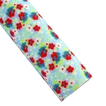 Small Floral Fine Glitter Canvas Sheet Country Blue-Red