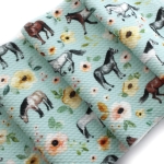 Floral Wild Horses Bullet Fabric