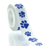 7/8" Royal Blue Paw Grosgrain Ribbon