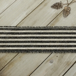 2 1/2" Wired Ribbon Black/Off-White Narrow Farmhouse Stripes Burlap